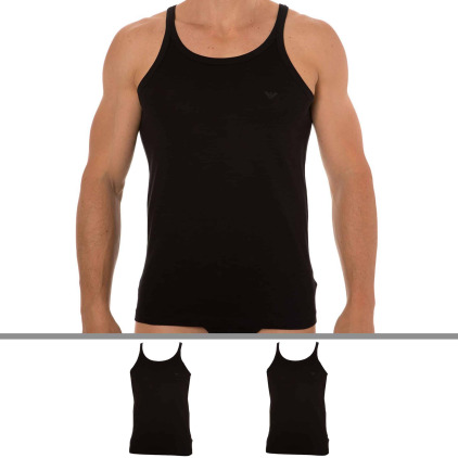 Emporio Armani 2-Pack Pure Cotton Tank Tops - Black
