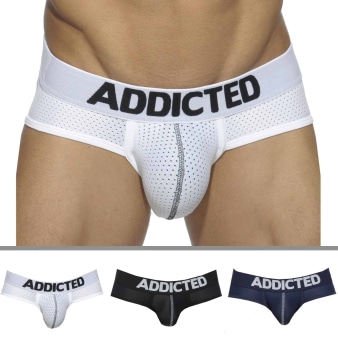 Lot de 3 Slips Mesh Push Up Blanc - Marine - Noir Addicted