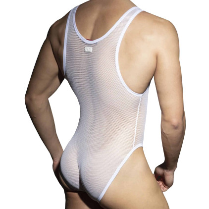 Body Zip Mesh Blanc AD Fetish
