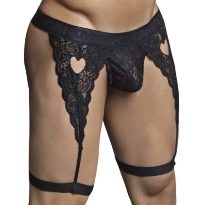 String Jarretière Dentelle Noir CandyMan