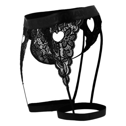 String Jarretière Dentelle Noir CandyMan