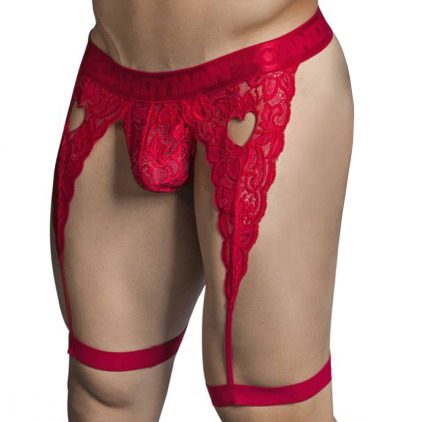 String Jarretière Dentelle Rouge CandyMan
