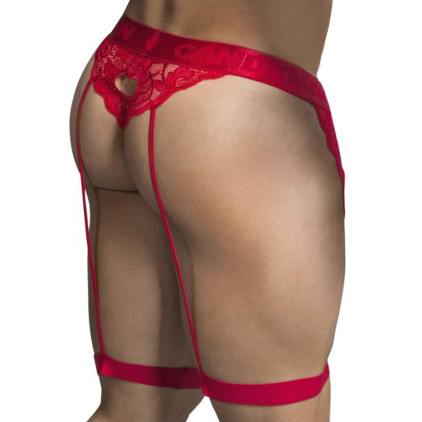 String Jarretière Dentelle Rouge CandyMan