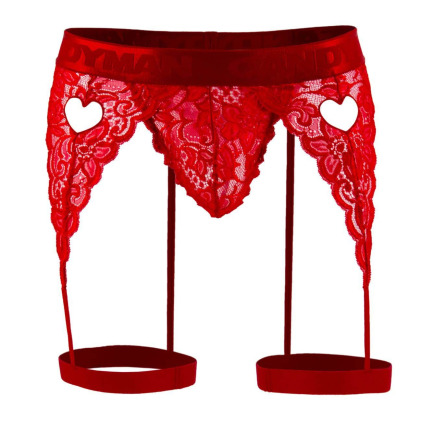 String Jarretière Dentelle Rouge CandyMan