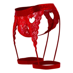 String Jarretière Dentelle Rouge CandyMan