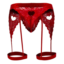 String Jarretière Dentelle Rouge CandyMan