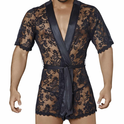 CandyMan Ensemble Kimono - String Dentelle Noir