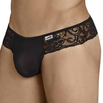 String Résille Dentelle Florale Noir CandyMan