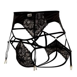 Ensemble Jarretière - Jock Strap Dentelle Noir CandyMan