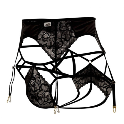 Ensemble Jarretière - Jock Strap Dentelle Noir CandyMan