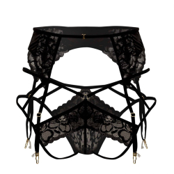 Ensemble Jarretière - Jock Strap Dentelle Noir CandyMan