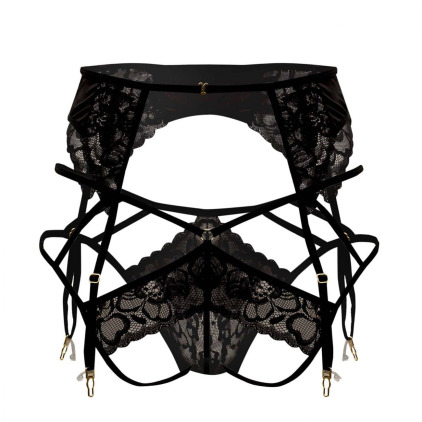 Ensemble Jarretière - Jock Strap Dentelle Noir CandyMan