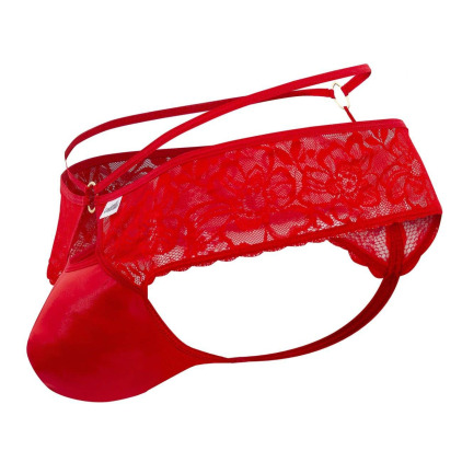 String Dentelle Simili-Cuir Rouge CandyMan