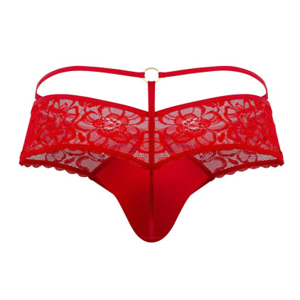 String Dentelle Simili-Cuir Rouge CandyMan