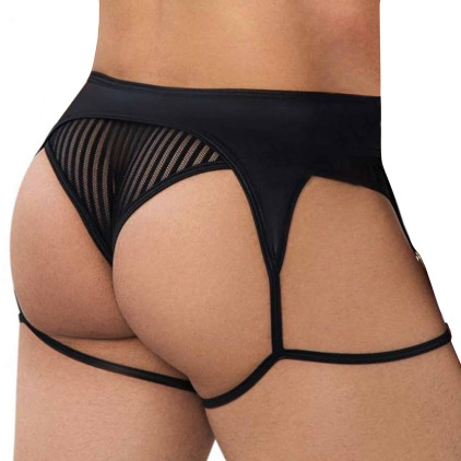 String Jarretière Rayé Noir CandyMan