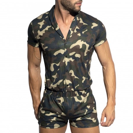 ES Collection Sleeves Camo Bodysuit - Khaki