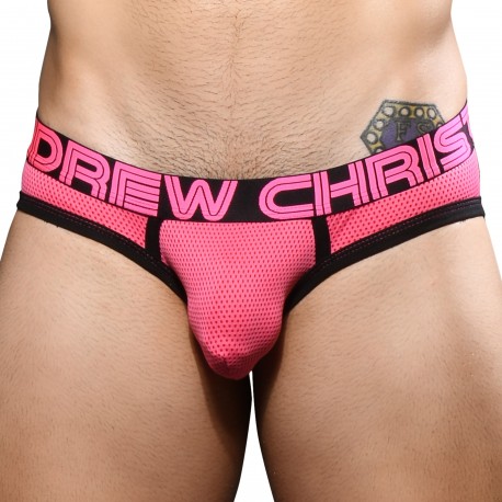 Andrew Christian Candy Pop Mesh Briefs with Almost Naked - Pink