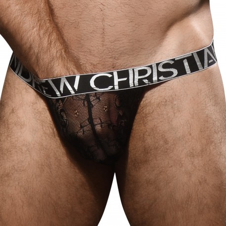 Andrew Christian Slip Dentelle Unleashed Almost Naked Noir