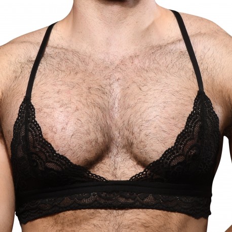 Andrew Christian Unleashed Lace Bra - Black