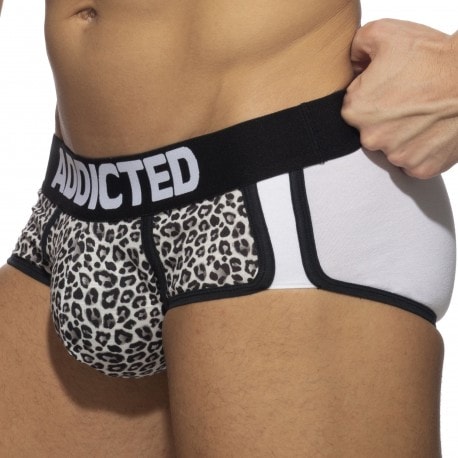 Addicted Leopard Double Side Briefs - White