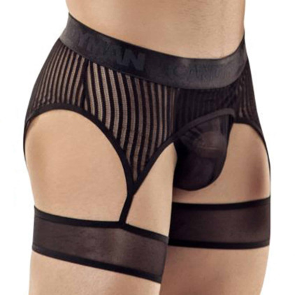 String Porte-Jarretelle Rayé Noir CandyMan