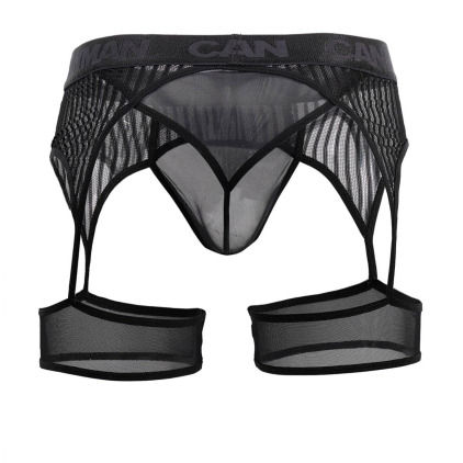 String Porte-Jarretelle Rayé Noir CandyMan