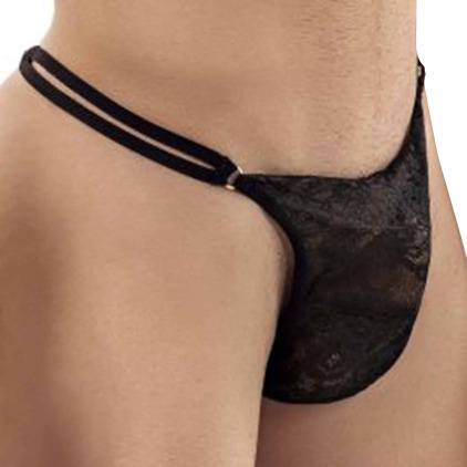 String Dentelle Double Ficelle Noir CandyMan