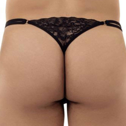String Dentelle Double Ficelle Noir CandyMan