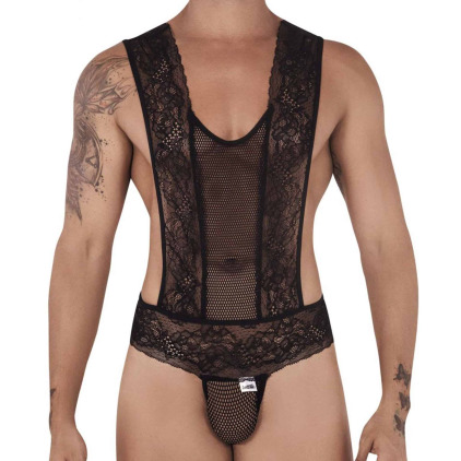 CandyMan Body String Tablier Résille Dentelle Noir