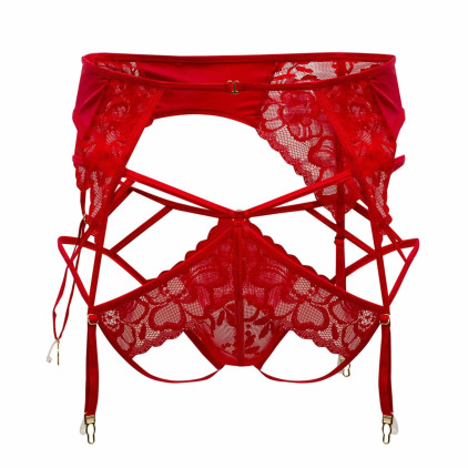 Ensemble Jarretière - Jock Strap Dentelle Rouge CandyMan