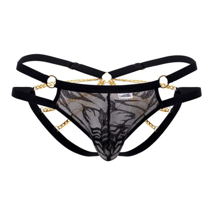 Jock Strap Dentelle et Chaînette Noir CandyMan