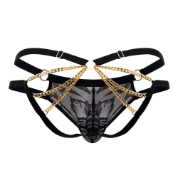 Jock Strap Dentelle et Chaînette Noir CandyMan