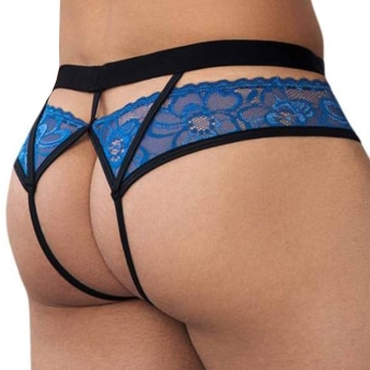 Jock Strap Dentelle Bleu CandyMan
