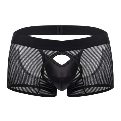 Boxer Empty Bottom Résille Rayée Noir CandyMan