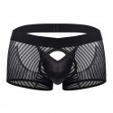 CandyMan Striped Mesh Bottomless Boxer Briefs - Black