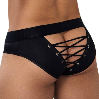 Slip à Lacets Noir CandyMan