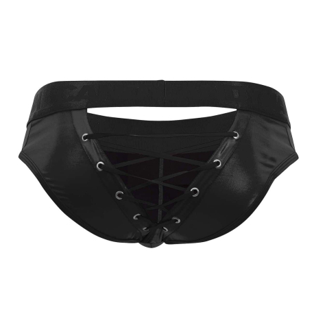 CandyMan Back Tie Briefs - Black