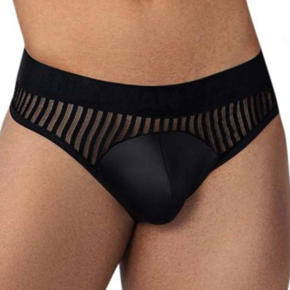 CandyMan String Résille Rayée Noir CandyMan String Résille Rayée Noir