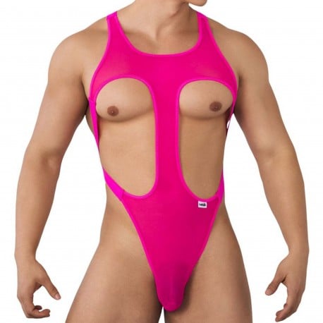 CandyMan Mesh Bodysuit - Hot Pink