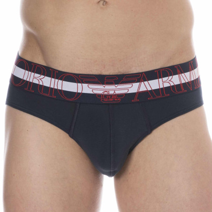 Emporio Armani Megalogo Cotton Briefs - Navy