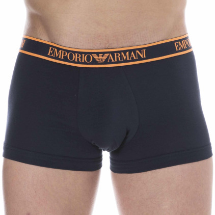 Emporio Armani Core Logoband Cotton Boxer Briefs - Navy - Orange