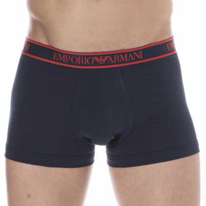 Emporio Armani Core Logoband Cotton Boxer Briefs - Navy - Red