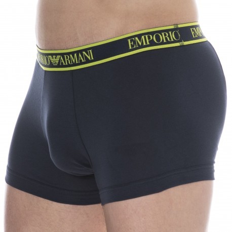 Emporio Armani Core Logoband Cotton Boxer Briefs - Navy - Yellow