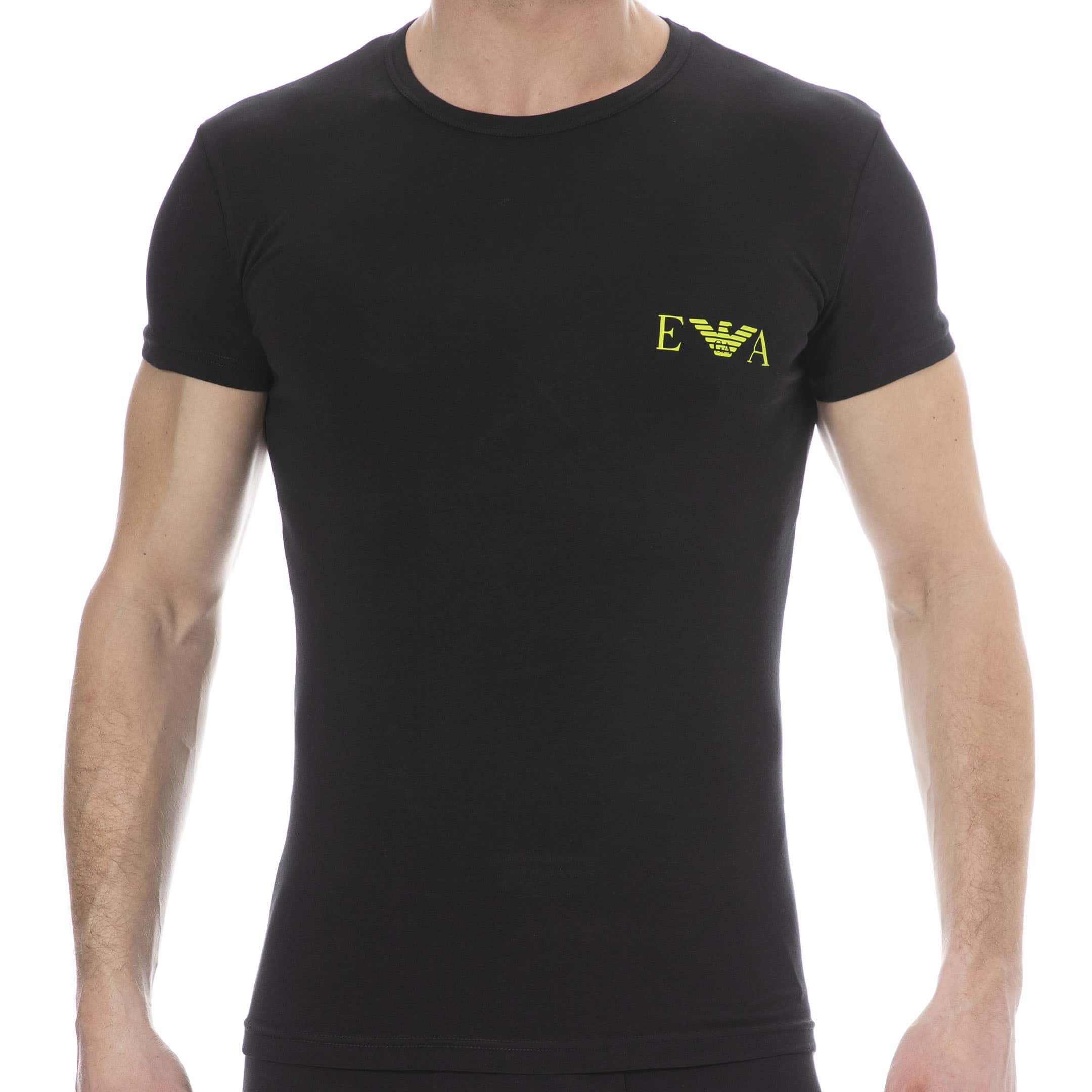 Emporio Armani Bold Monogram Cotton T-Shirt - Black - Apple | INDERWEAR