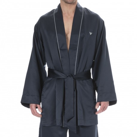 Emporio Armani Satin Deluxe Kimono - Navy