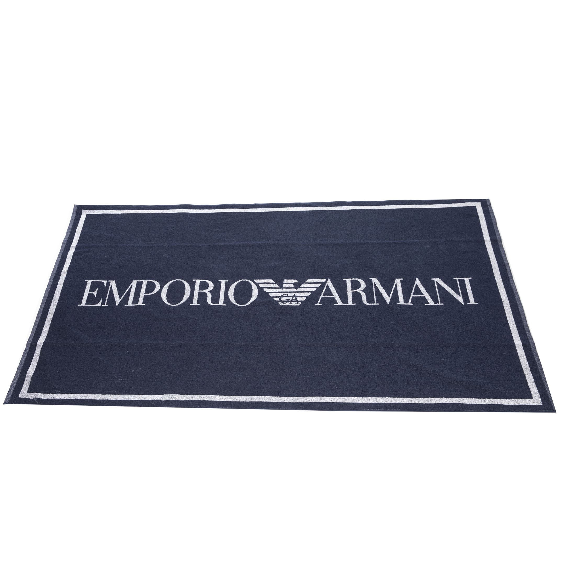 Emporio Armani Logo Beach Towel - Navy | INDERWEAR