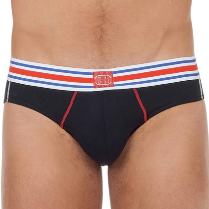 HOM Slip Tie Break Coton Noir
