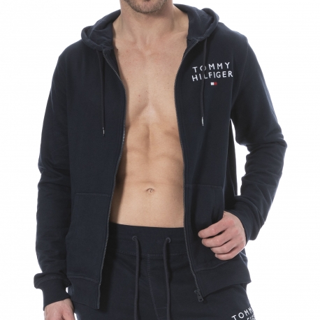 Tommy Hilfiger Embroidered Logo Hoodie - Navy