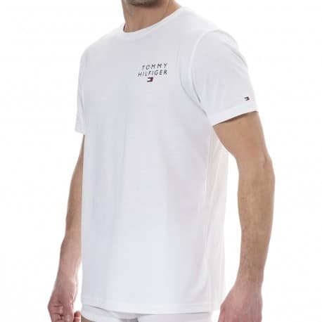 Tommy Hilfiger T-Shirt Logo Brodé Blanc