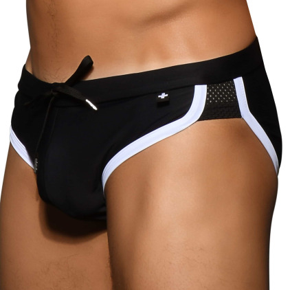 Andrew Christian Slip de Bain Retro Mesh Noir